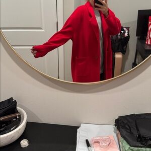 Zara Red Open Front Coat